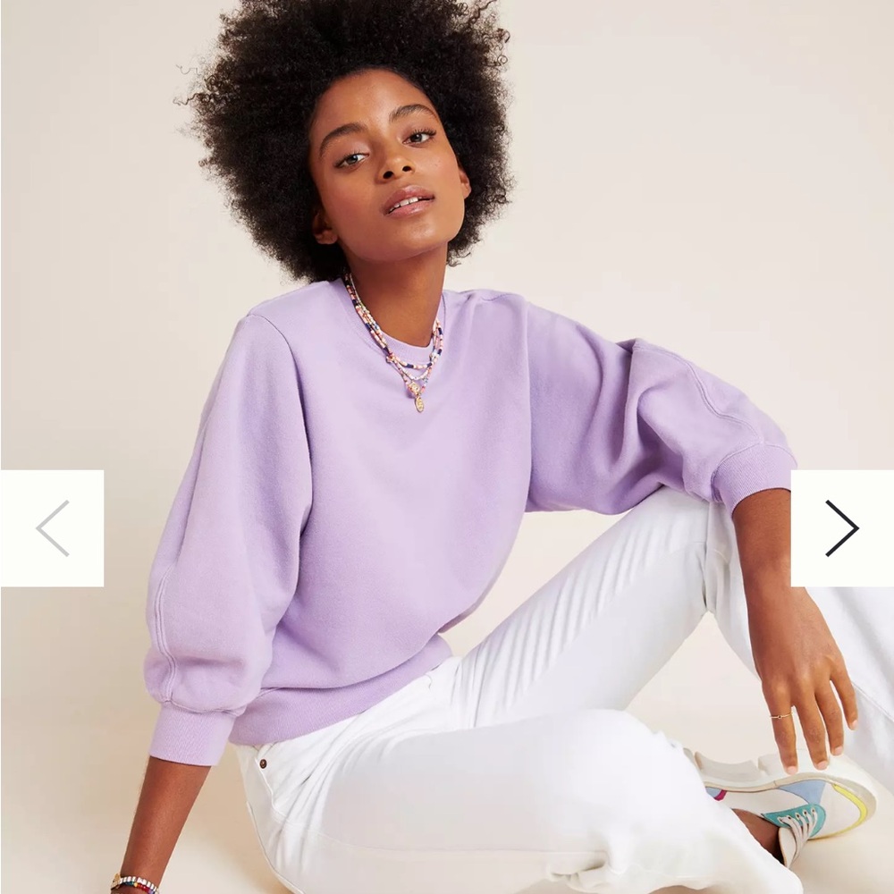 AGOLDE Thora Balloon Sleeve Sweatshirt Size Small Violet Light Purple